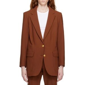 New Rag & Bone Brown Cody Wool Black Blazer with Gold Buttons. Size 6